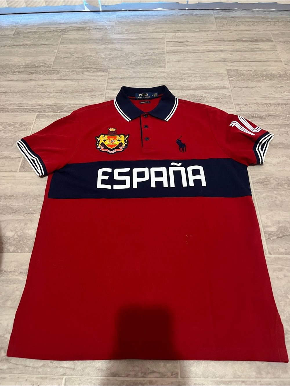 Polo by Ralph Lauren Red and Navy España Crest Polo Shirt